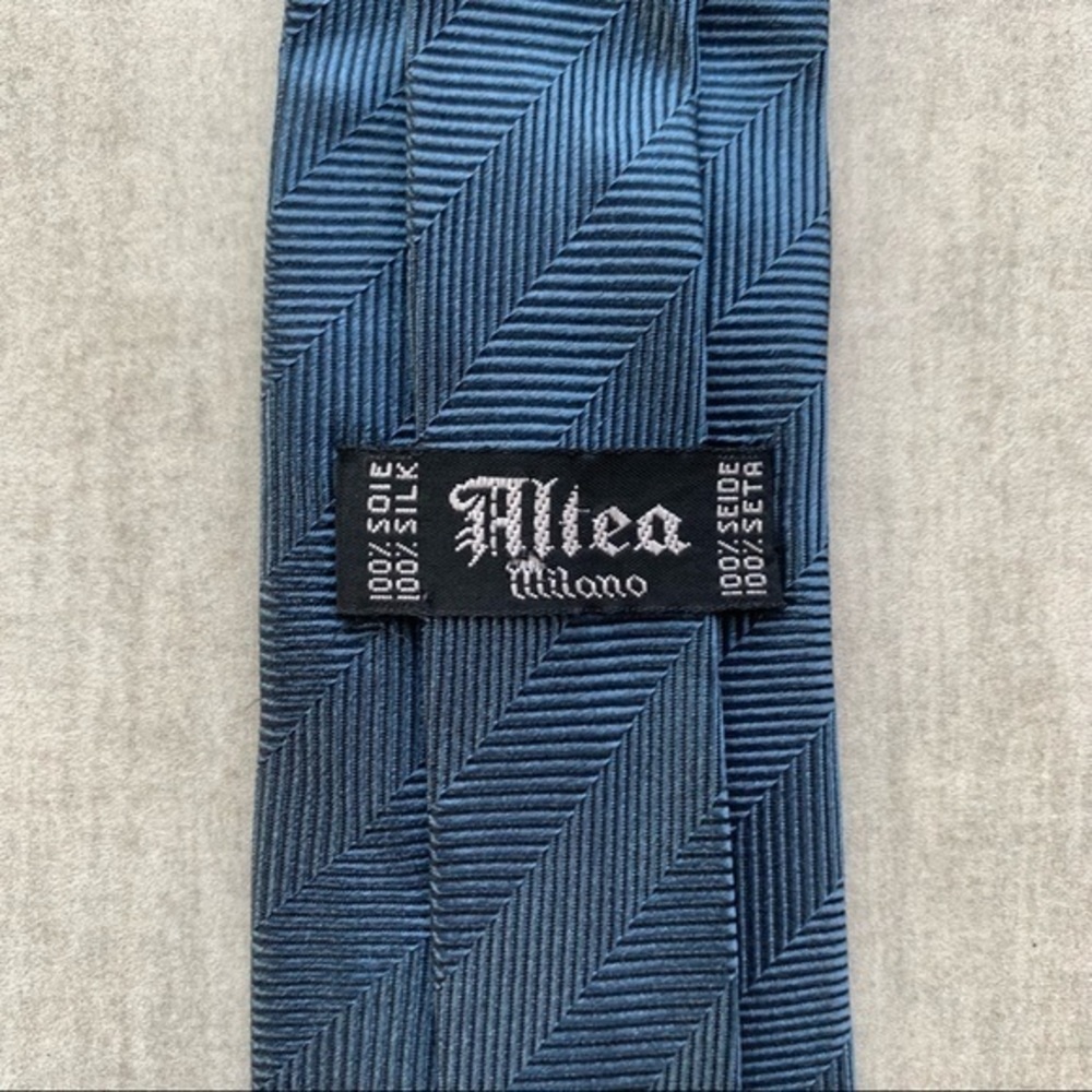 Altea Stunning Vintage Blue Silk Monogram Tie
